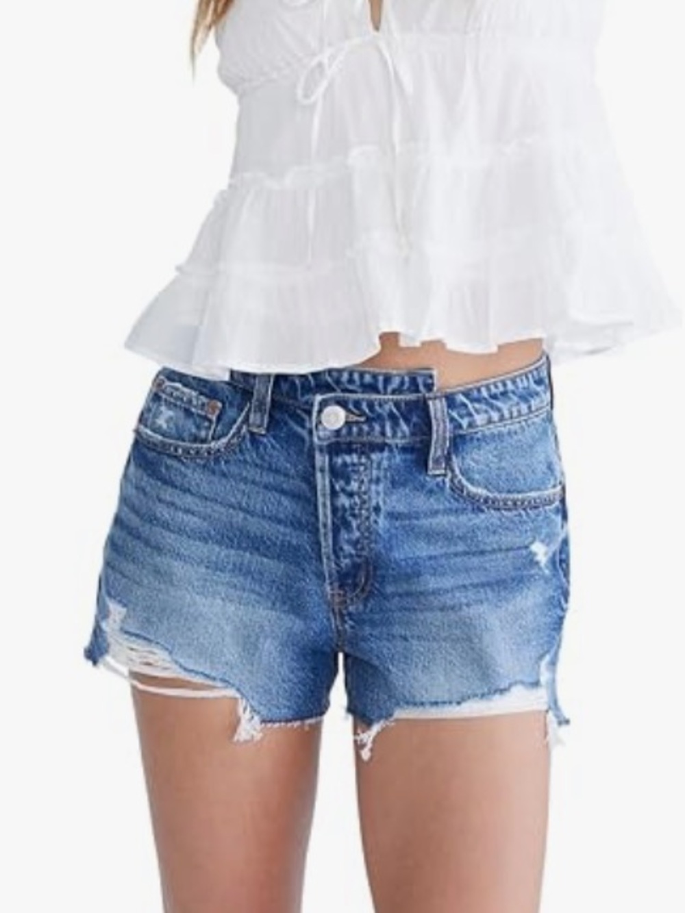 Aeropostale High Rise Shorty Denim Shorts